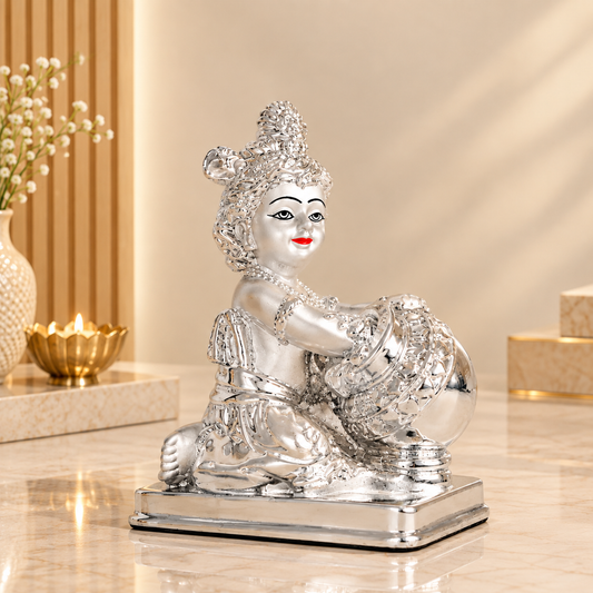 Divine 999 Silver Makhan Chor Baby Krishna Idol