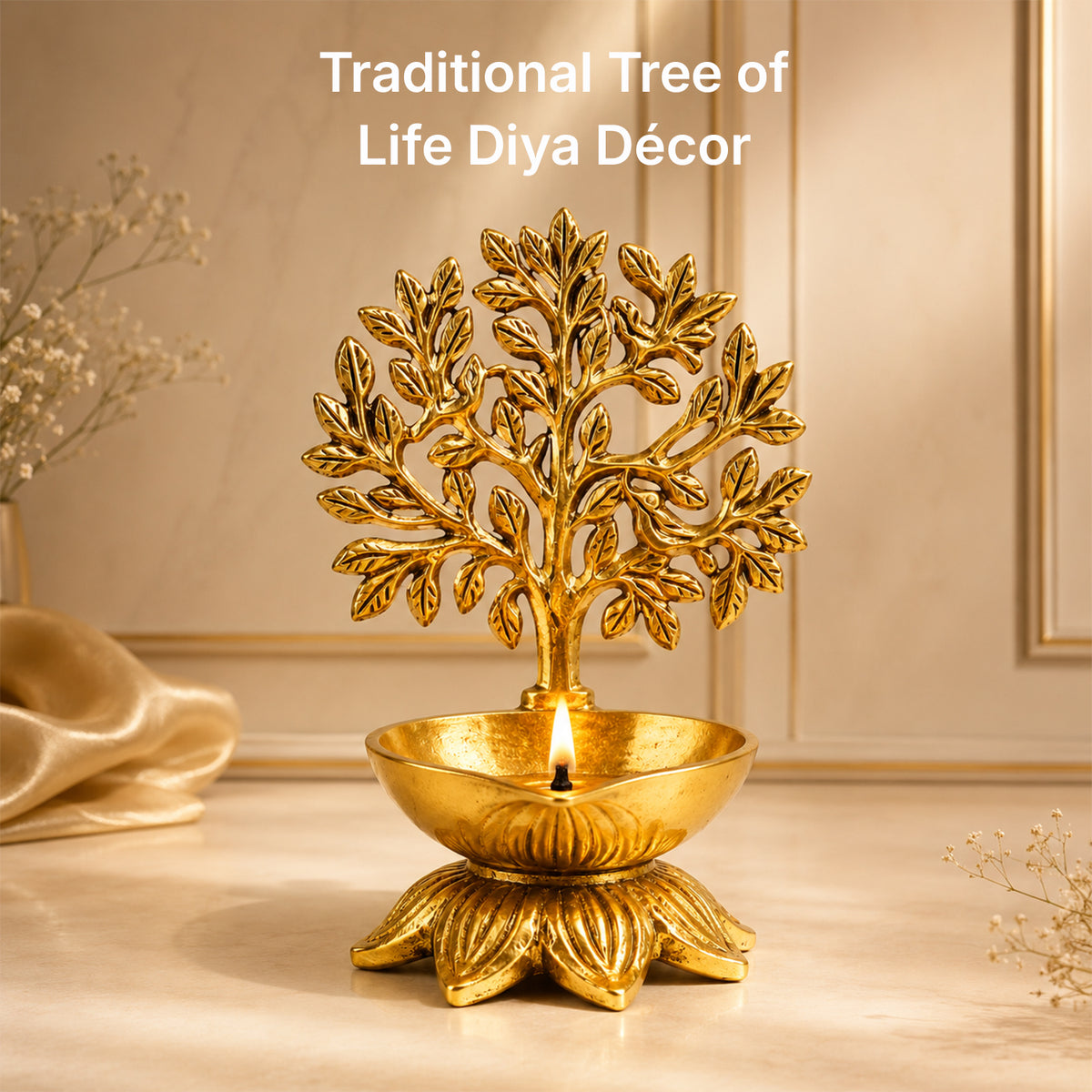 Traditional Tree of Life Diya Décor