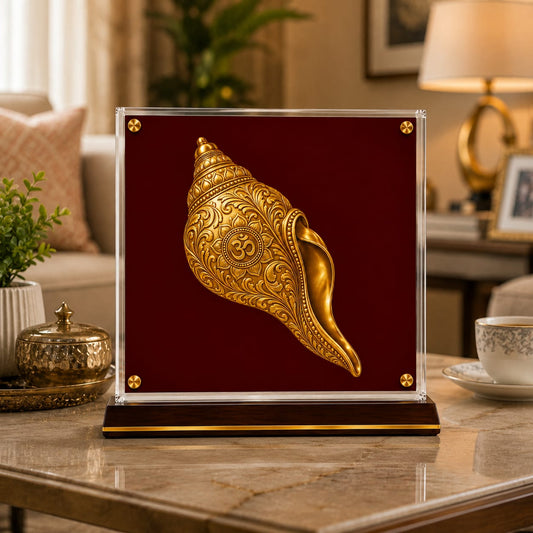 Divine Golden Shankh Showpiece
