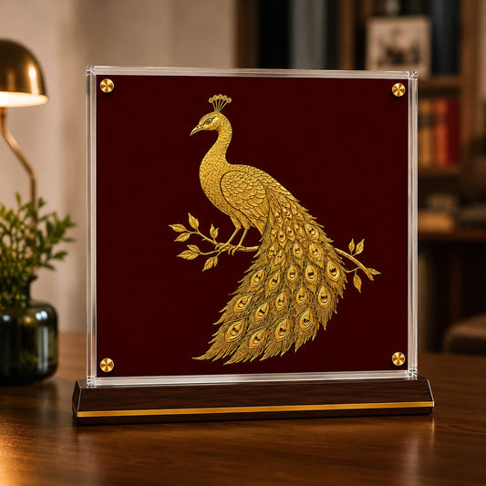 Golden Peacock Elegance Showpiece