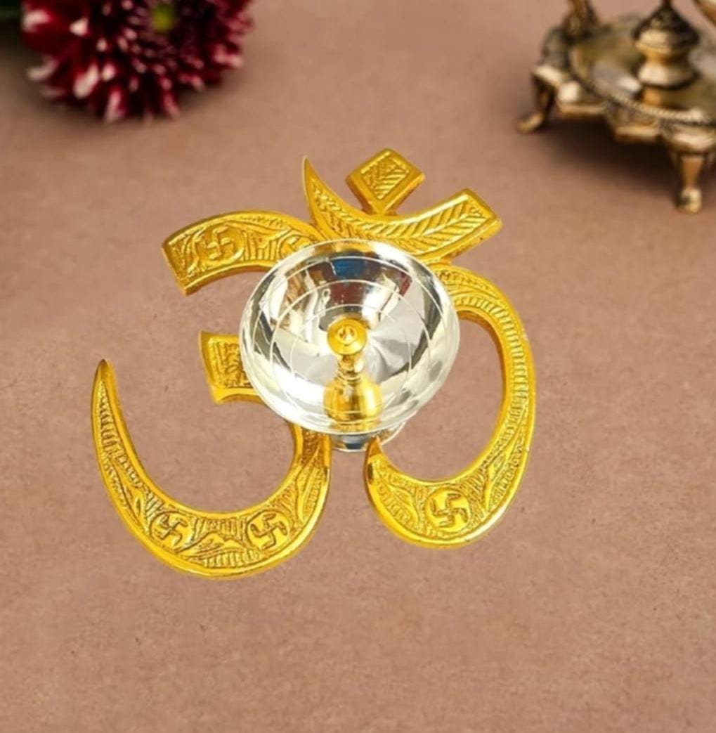 Gold Plated Brass Om Diya