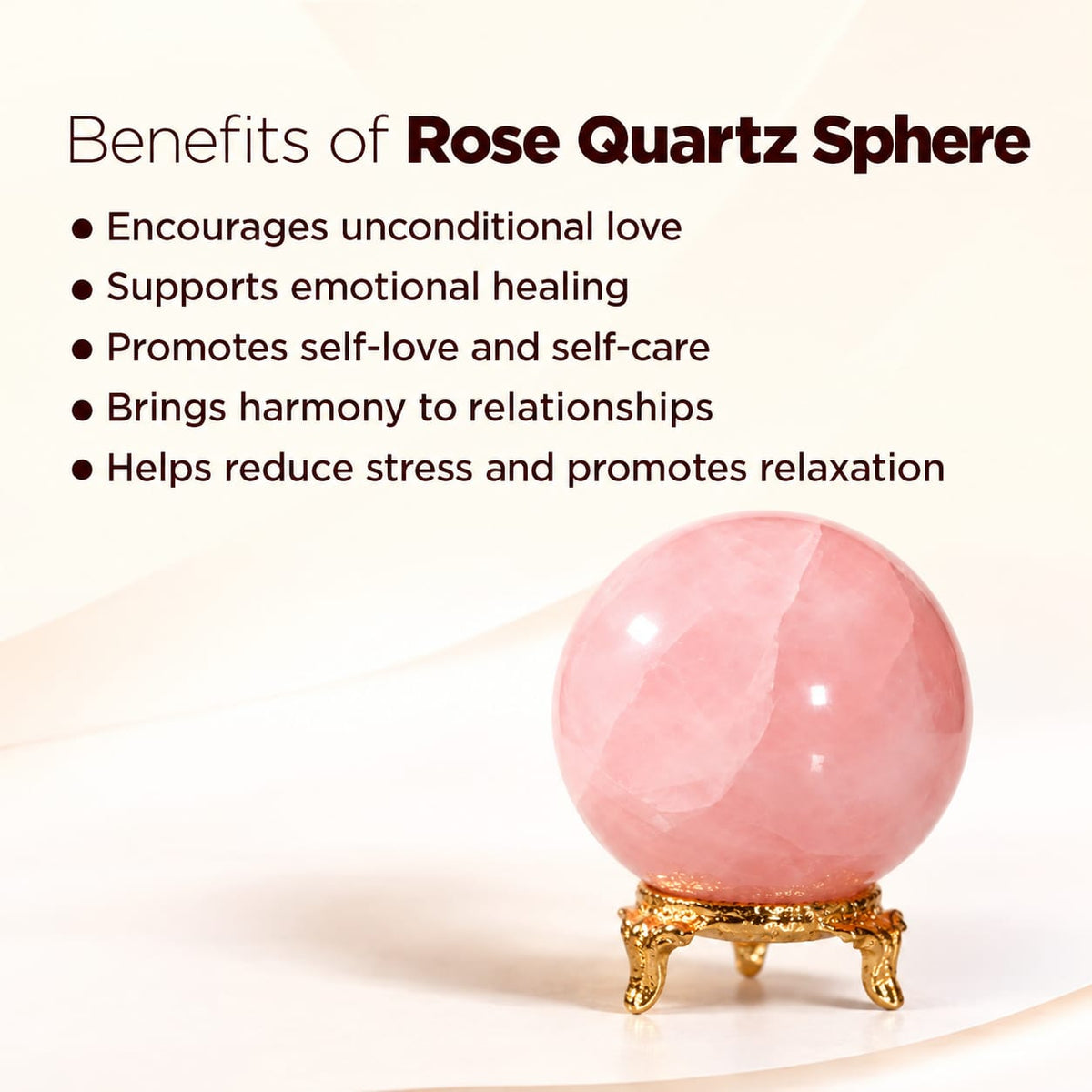 Natural Rose Quartz Crystal Sphere with Silver-Plated Stand