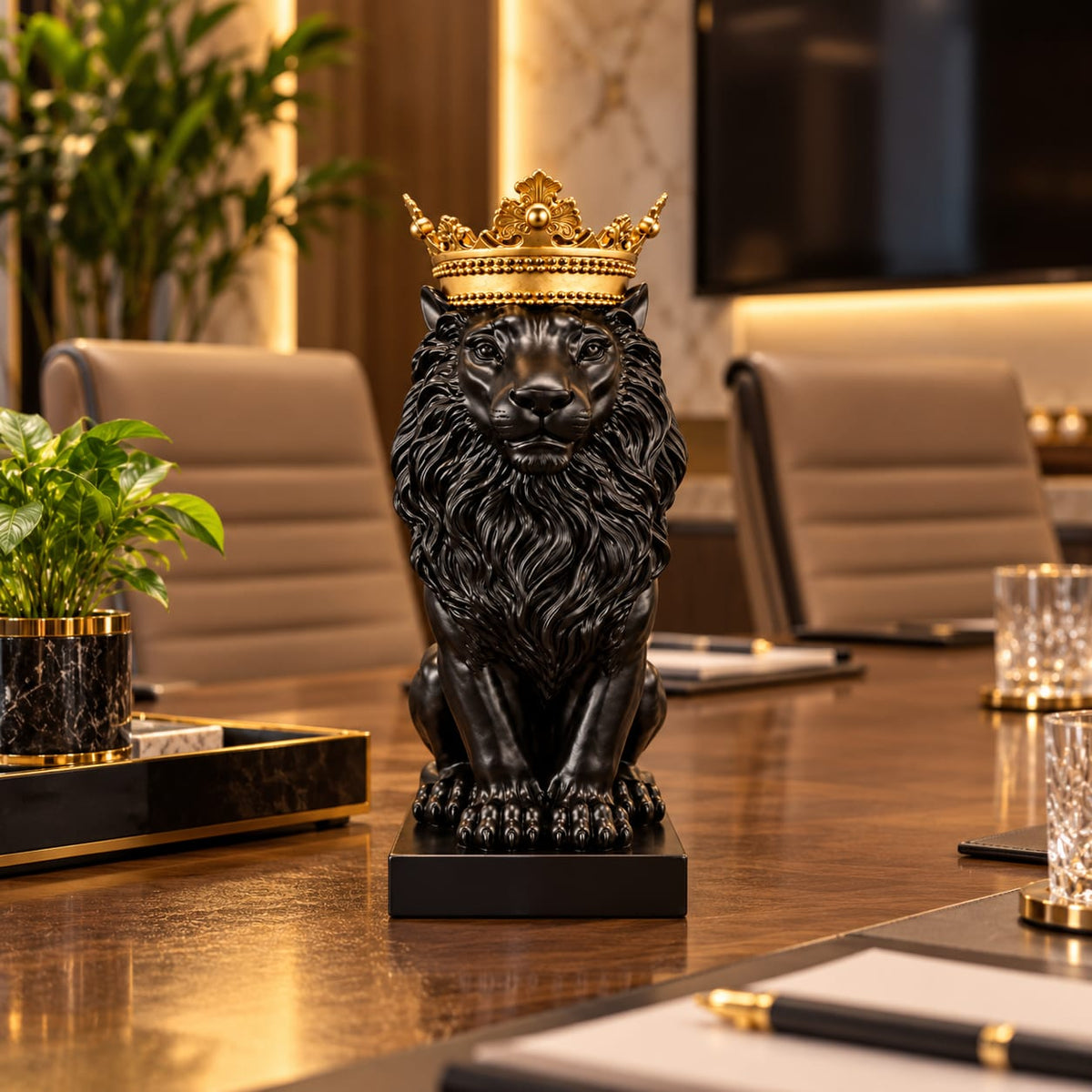 Royal Crowned Lion Decorative Figurine