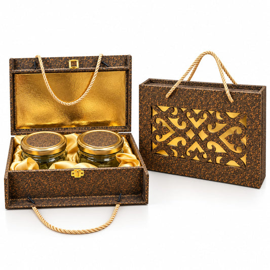 Gilded Lattice 2-Jar Premium Dry Fruit Gift Box Set