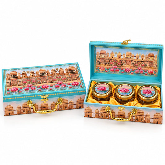 Royal Palace Lotus 3-Jar Dry Fruit Gift Box Set