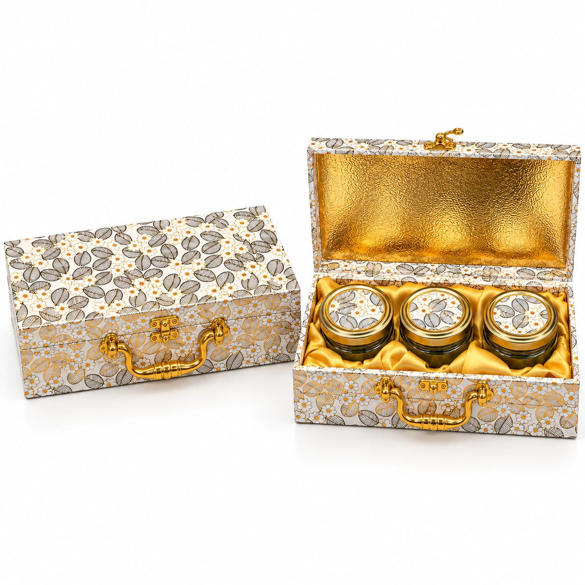 3-Jar Teak Wood Premium Dry Fruit Gift Hamper