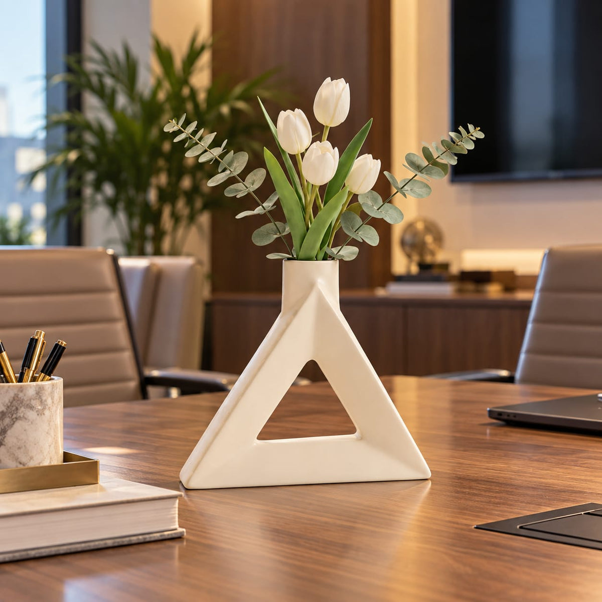 Cream Cut-Out Showpiece for Office Reception & Home Decor