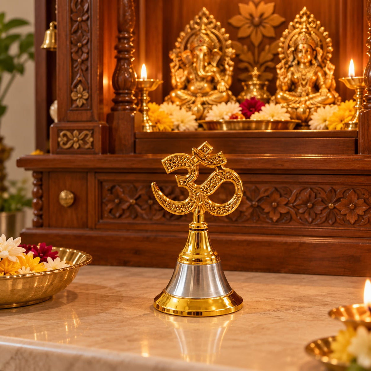 Om Symbol Bell Figurine