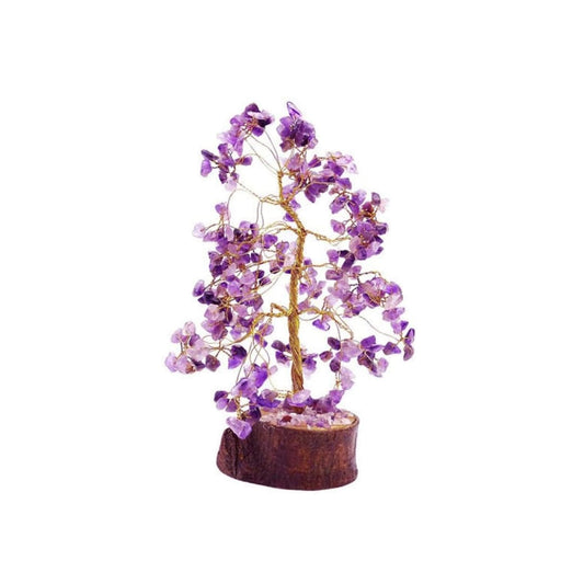 Amethyst Stone Tree for Peace & Spiritual Growth - close-up detail