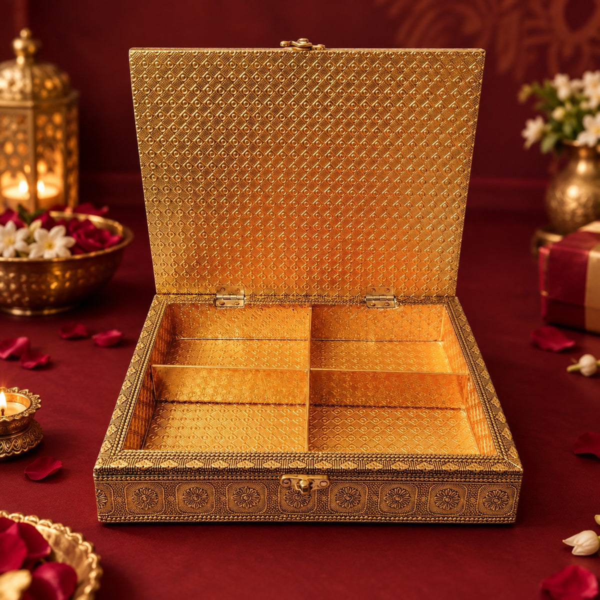 Ram Mandir and Deity Engraved Decorative Box