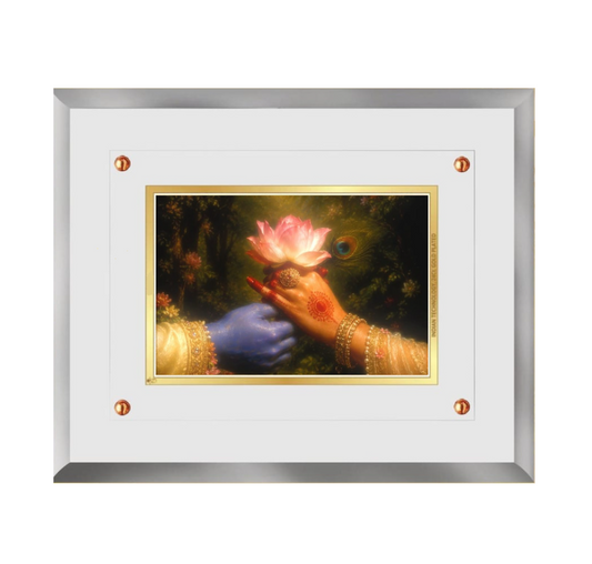 Divine Lotus Connection Acrylic Framed Art - close-up detail
