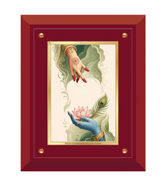 Divine Lotus Grace MDF Framed Art - close-up detail