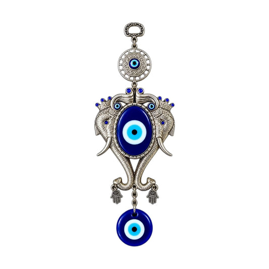 Elephant and Evil Eye Wall Hanging - close-up detail