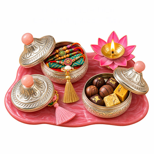 Premium Silver-Finish Festive Gift Hamper - close-up detail