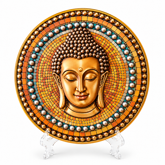 Buddha Face Mosaic Relief Decorative Frame