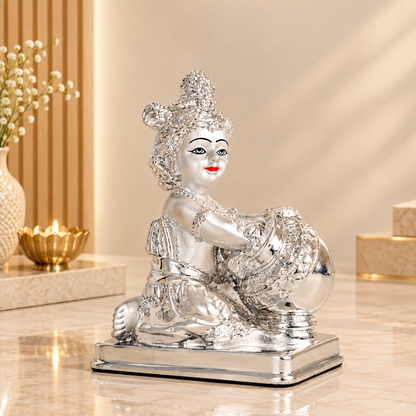 Divine 999 Silver Makhan Chor Baby Krishna Idol