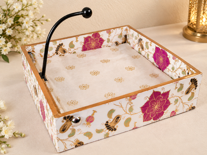 Floral Print Tissue Paper Holder Tray