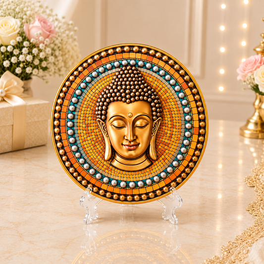 Buddha Face Mosaic Relief Decorative Frame