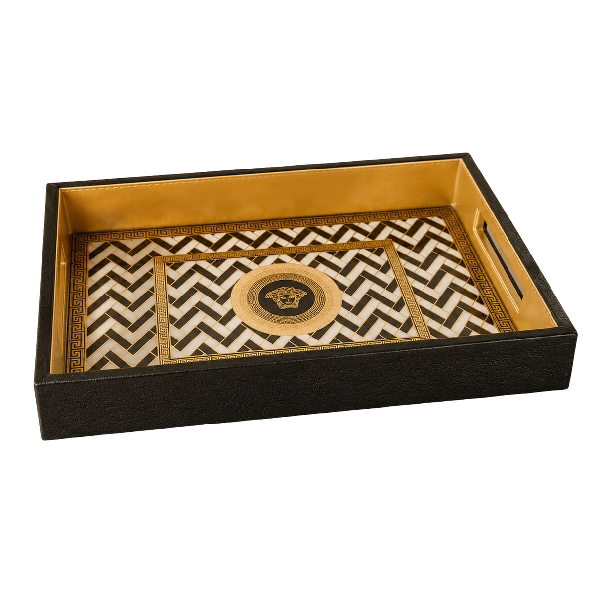 Geometric Pattern Decorative Serving Tray