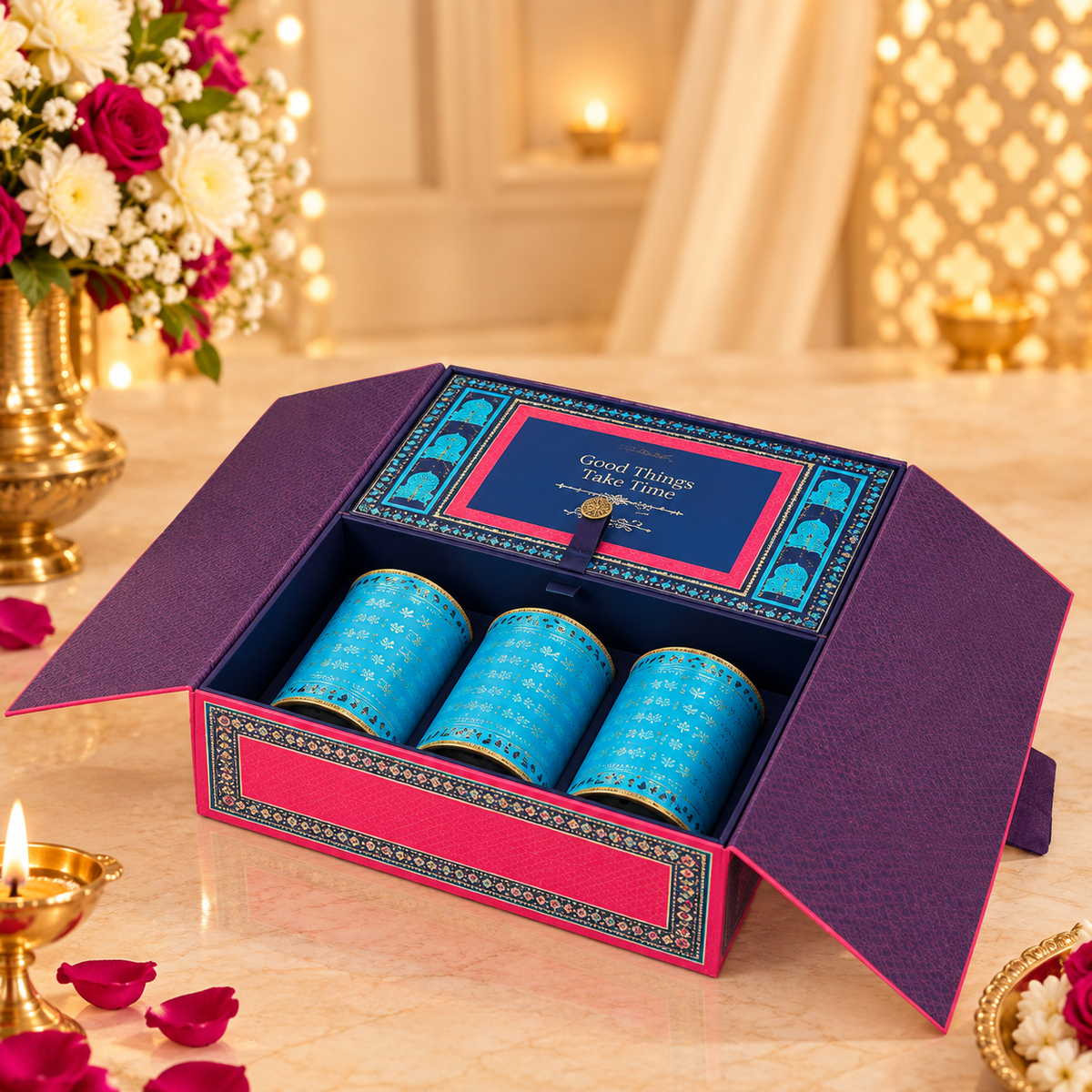 Pink Mahal Box – Regal Rajasthani Invitation Box