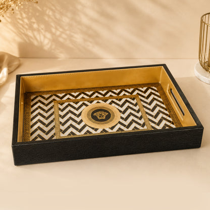 Geometric Pattern Decorative Serving Tray