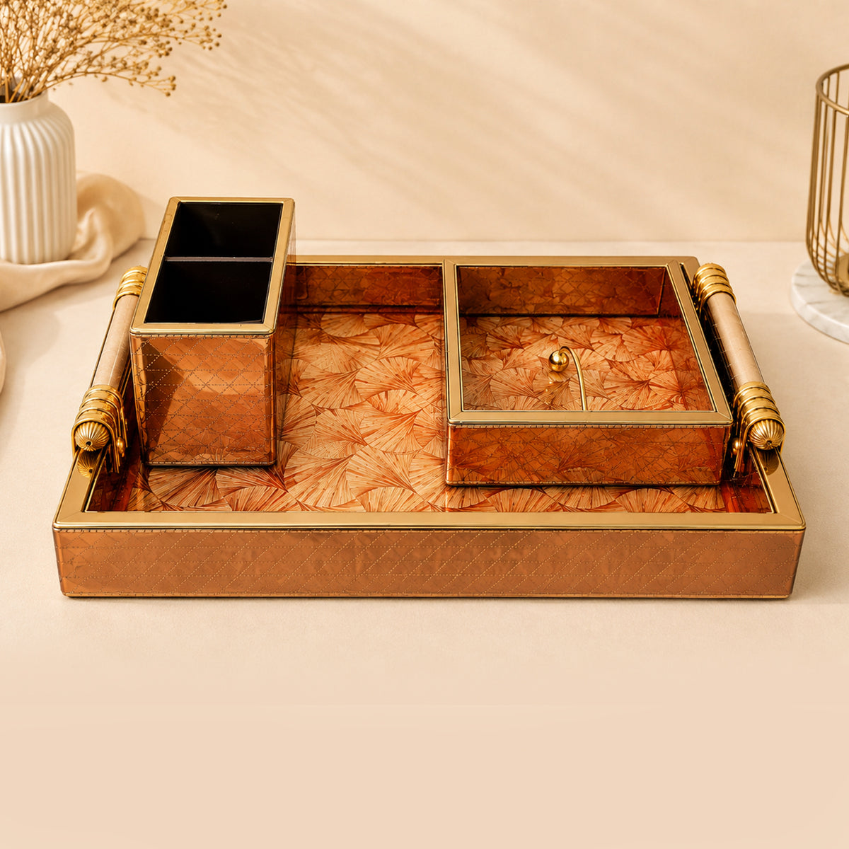 Ginkgo Leaf Organizer & Serving Tray Set