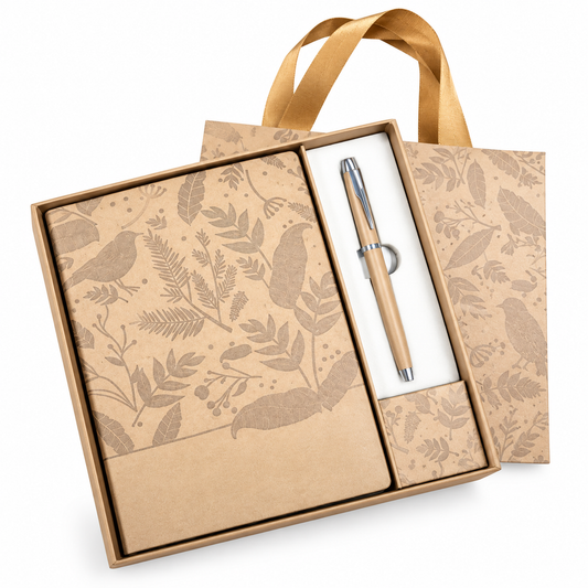 Floral Pattern Notebook & Matching Pen Gift Set