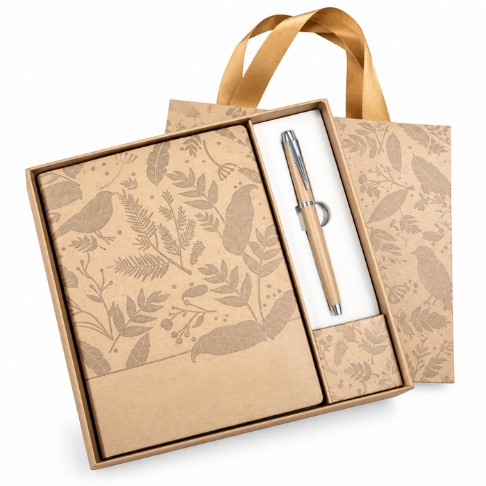 Floral Pattern Notebook & Matching Pen Gift Set