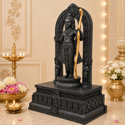 Divine Ram Lalla Idol with Ornate Prabhavali