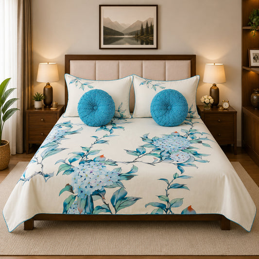 Pure Cotton Floral-Pattern Bedsheet Set