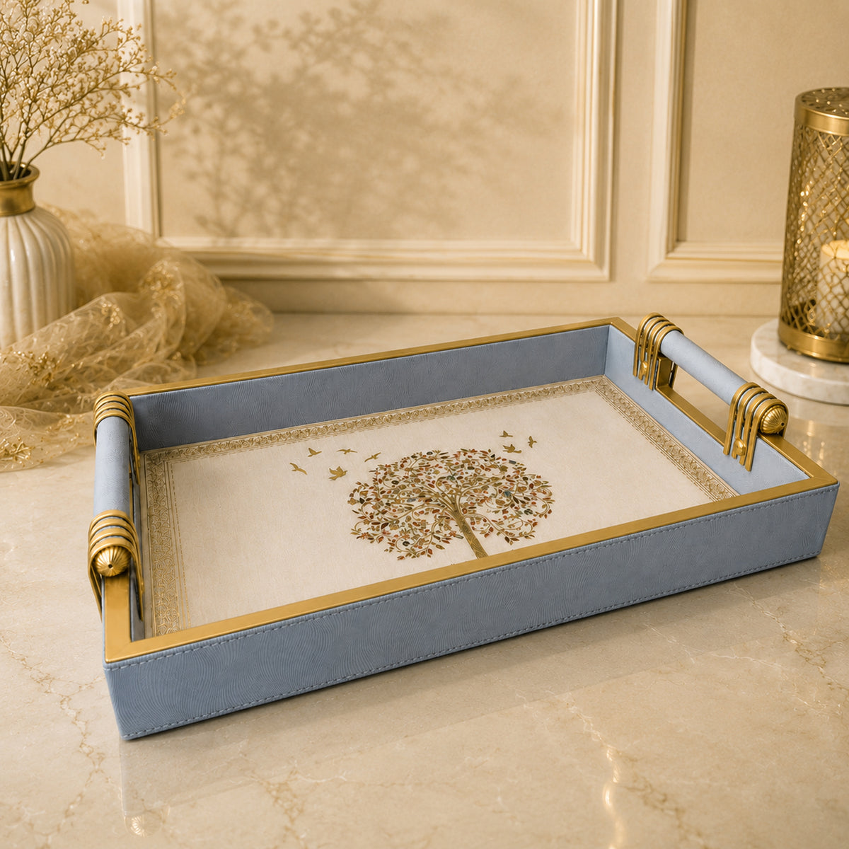 Blue and Gold Decorative Serving Tray
Luxury Blue Gold Serving Tray
Premium Decorative Serving Tray
Elegant Blue Serving Tray with Gold Border
Blue and Gold Home Decor Tray
Designer Decorative Tray for Gifting
Premium Serving Tray for Wedding Gifting
Elegant Dry Fruit Serving Tray
Decorative Tray for Festive Gifting