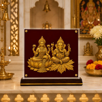 Divine Lakshmi Ganesha Golden Showpiece