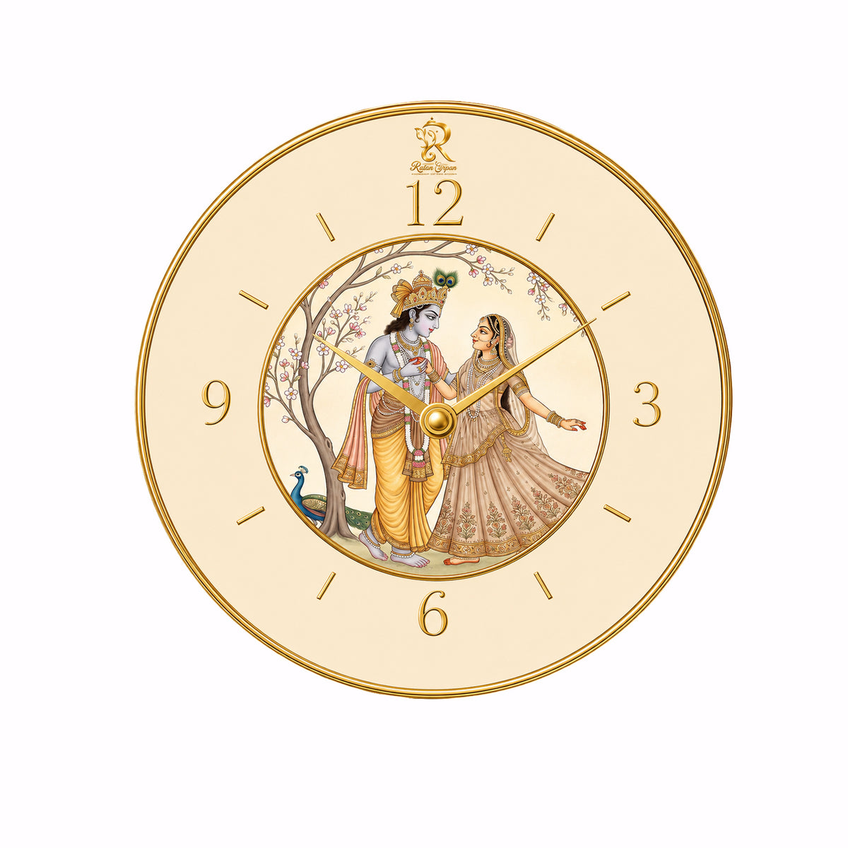 Divine Radha Krishna Vintage Art Designer Wall Clock