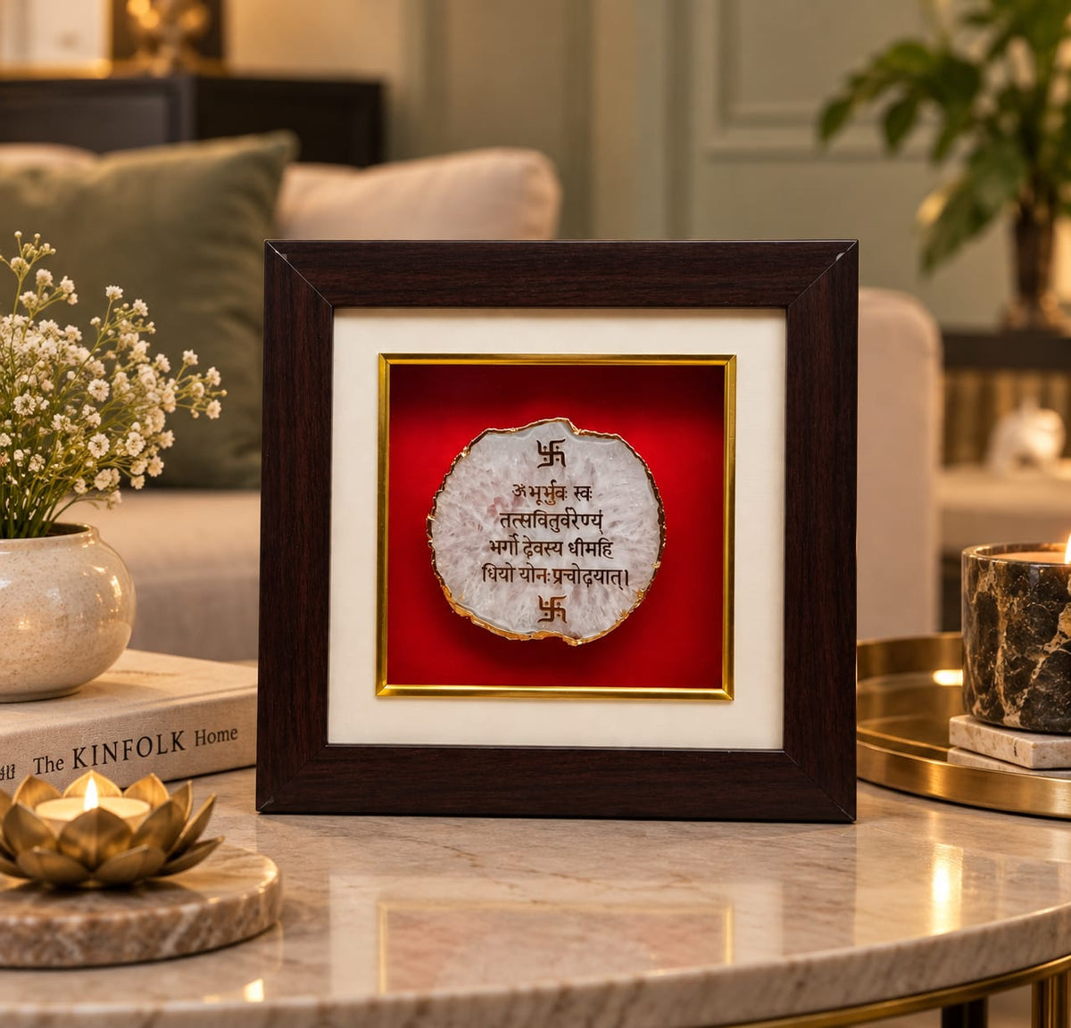 Gayatri Mantra Wall Art, Gayatri Mantra Frame, Gayatri Mantra Wall Decor, Gayatri Mantra Agate Frame, White Agate Wall Art, Agate Gemstone Wall Decor, Gayatri Mantra Decor, Spiritual Wall Art, Devotional Wall Decor, Hindu Wall Art, Religious Wall Decor, Devanagari Calligraphy Art, Swastika Wall Art, Swastika Decor, Auspicious Wall Decor, Puja Room Decor, Home Temple Wall Decor, Divine Expressions, Spiritual Home Decor, Office Spiritual Decor, Festive Gifting, Housewarming Gift, Religious Gift, Premium Spiri