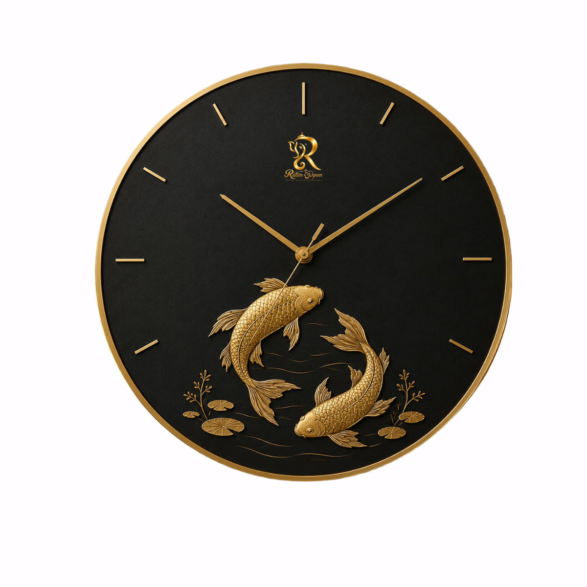 Golden Koi Fish Designer Wall Clock