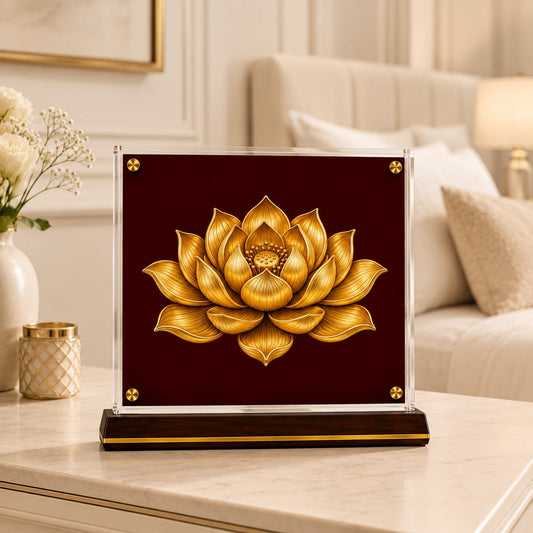 Golden Lotus Blossom Showpiece
