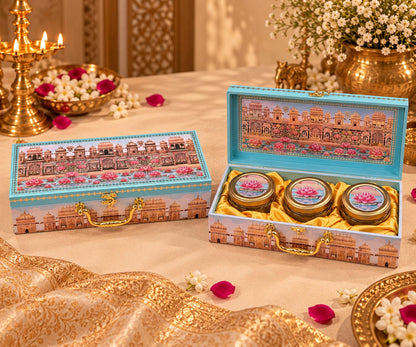 Royal Palace Lotus 3-Jar Dry Fruit Gift Box Set