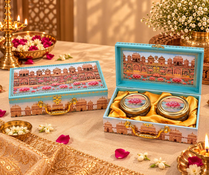 Royal Palace Lotus 2-Jar Dry Fruit Gift Box Set