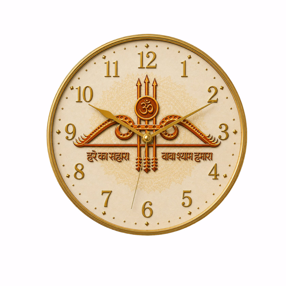 Khatu Shyam Ji Nishan & Bow-Arrow Devotional Designer Wall Clock