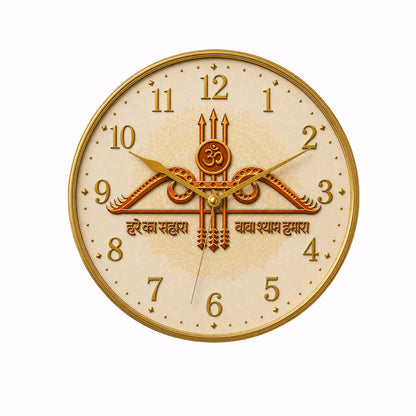 Khatu Shyam Ji Nishan & Bow-Arrow Devotional Designer Wall Clock