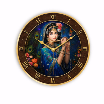 Radha Flute Playing Devotional Designer Wall Clock