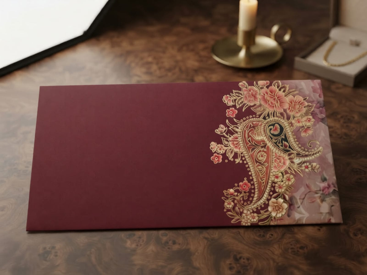 Shagun Envelope, Shagun Envelopes, Shagun Envelope Set, Set of 10 Envelopes, Money Envelope, Cash Gift Envelope, Wedding Shagun, Wedding Envelope, Floral Paisley Envelope, Maroon Envelope, Traditional Envelope, Festive Envelope, Wedding Gifting, Festive Gifting, Anniversary Gifting, Ceremony Gift, Cash Gift Packaging, Traditional Gifting, Premium Gift Envelope, Ratanarpan