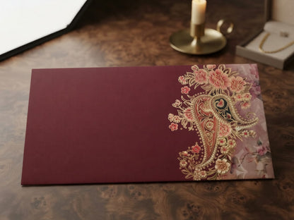 Shagun Envelope, Shagun Envelopes, Shagun Envelope Set, Set of 10 Envelopes, Money Envelope, Cash Gift Envelope, Wedding Shagun, Wedding Envelope, Floral Paisley Envelope, Maroon Envelope, Traditional Envelope, Festive Envelope, Wedding Gifting, Festive Gifting, Anniversary Gifting, Ceremony Gift, Cash Gift Packaging, Traditional Gifting, Premium Gift Envelope, Ratanarpan