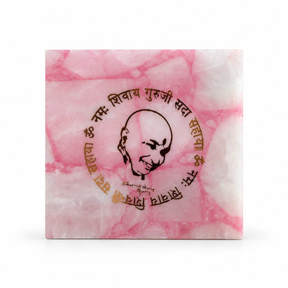 Guruji Tea Light Holder on Natural Rose Quartz