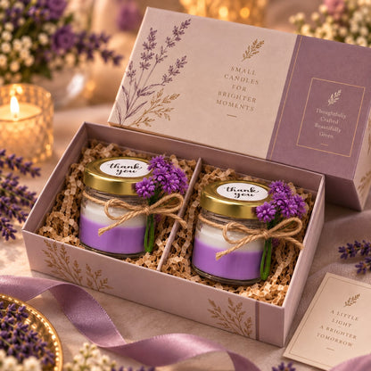 Lavender Mini Jar Candle Set of 2