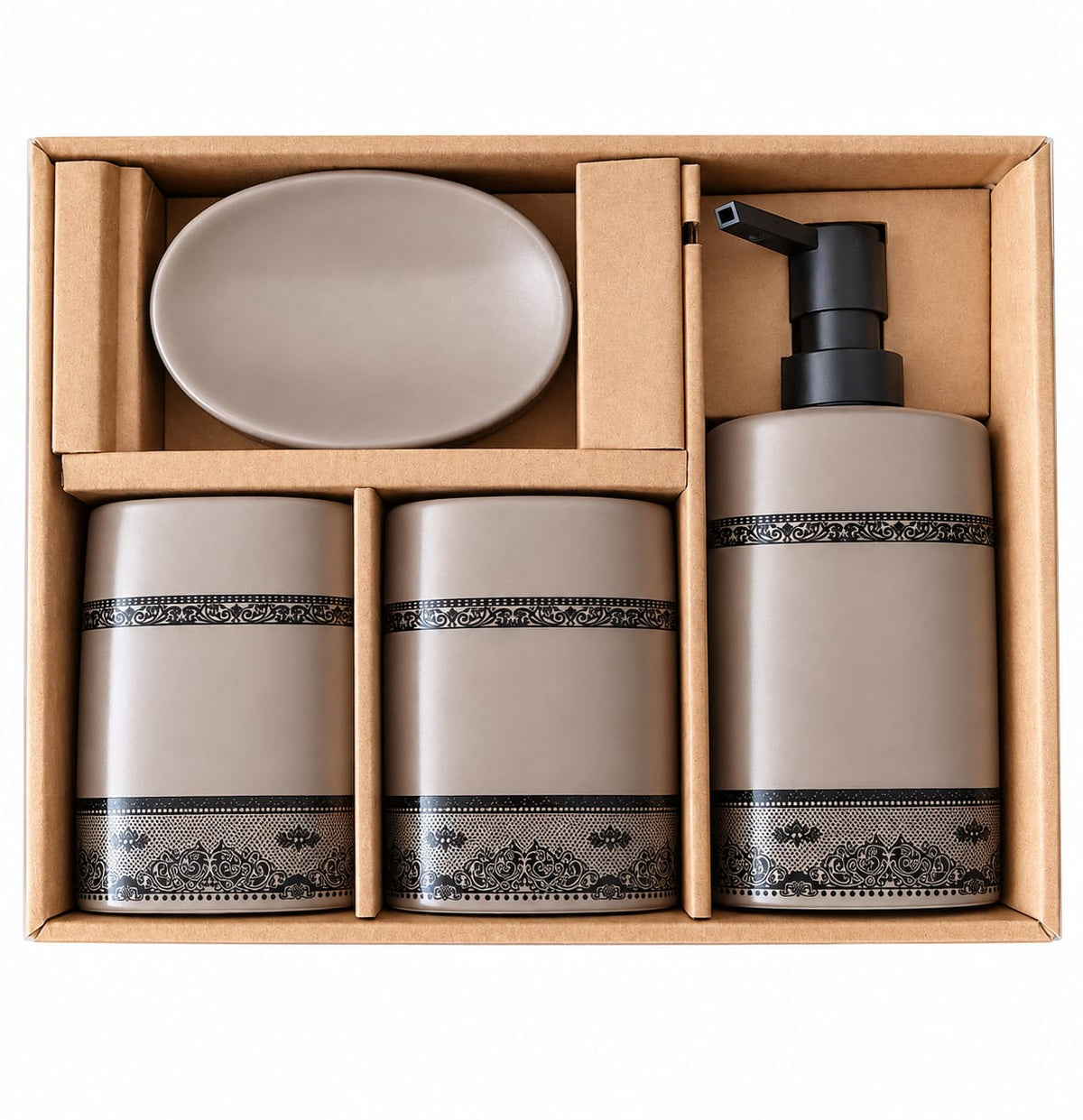 Bathroom Accessory Set in Wooden Box