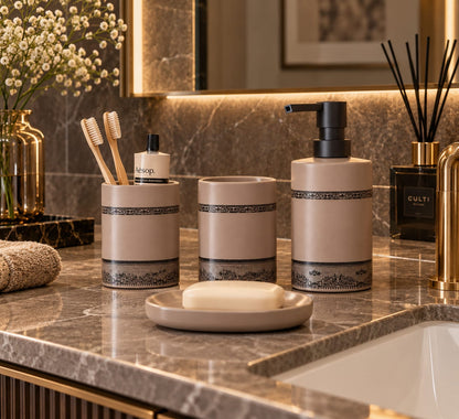 Bathroom Accessory Set in Wooden Box