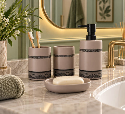 Bathroom Accessory Set in Wooden Box