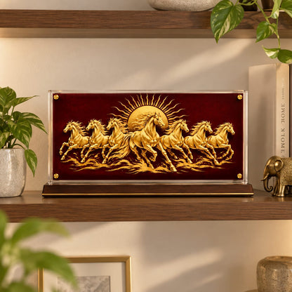 7 Running Horses Vastu Acrylic Frame