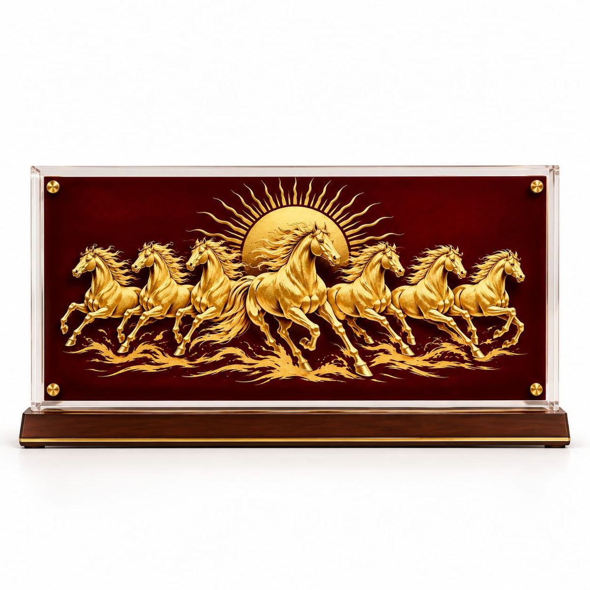 7 Running Horses Vastu Acrylic Frame